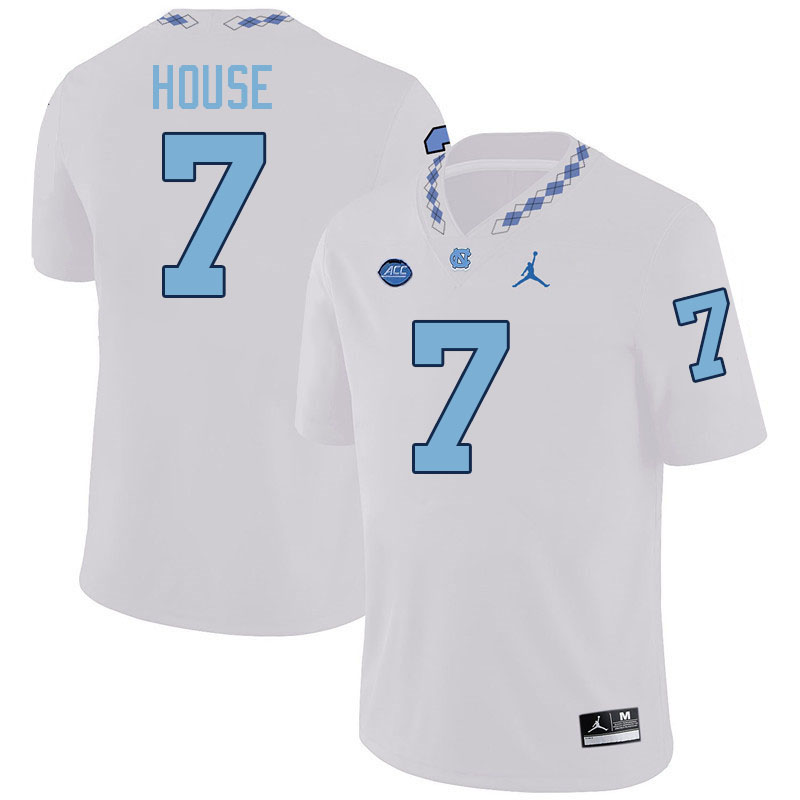 #7 Khmori House North Carolina Tar Heels College Football Jersey Stitched-White #7 Khmori House North Carolina Tar Heels College Football Jersey Stitched-White